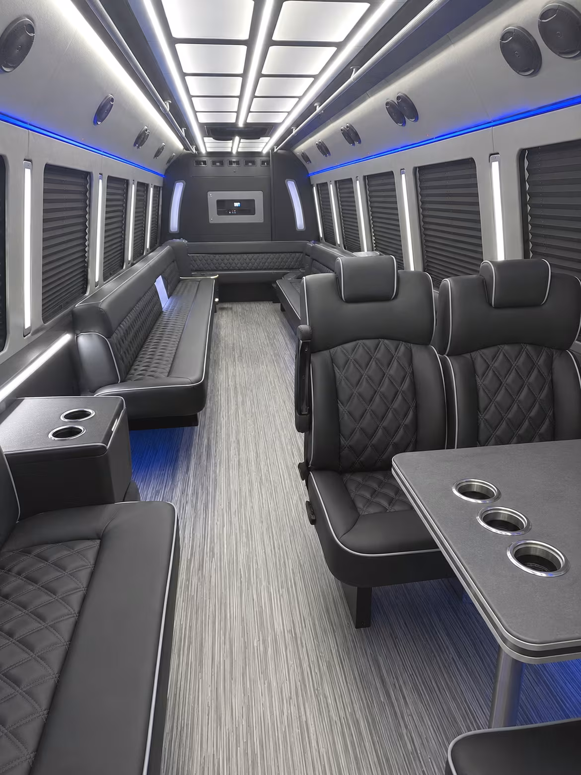cranston 25 passenger party bus inside