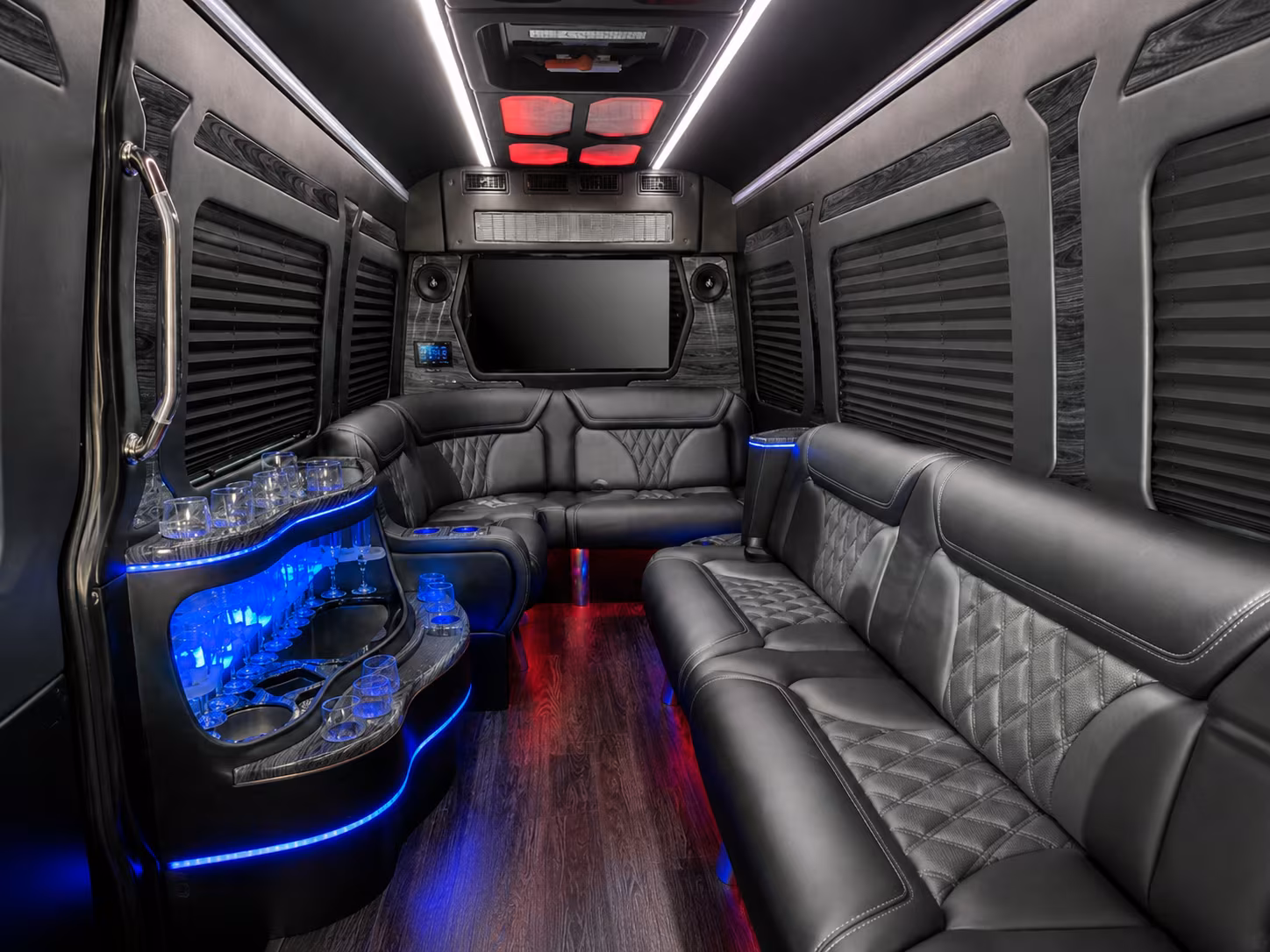 cranston 30 passenger party bus interior