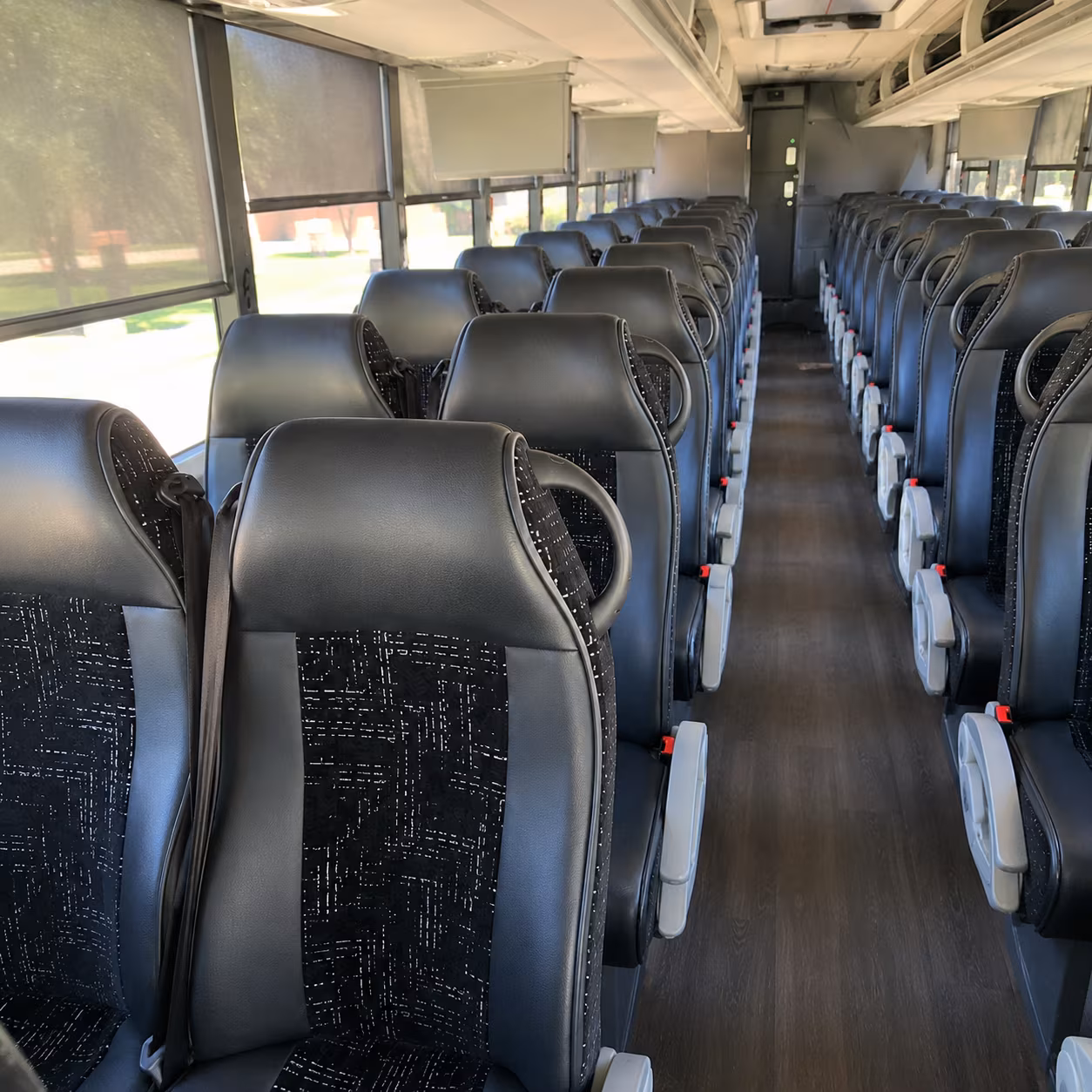 cranston 56 passenger charter bus inside
